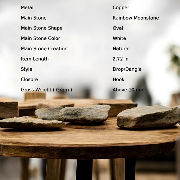 White Drop Earrings w/ Opal Stones & Swirl Details – Sterling Silver Hooks NWT - Picture 7 of 7